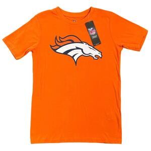 NWT Denver Broncos NFL Youth T Shirt Orange Logo Tee Football - Size M (10-12)